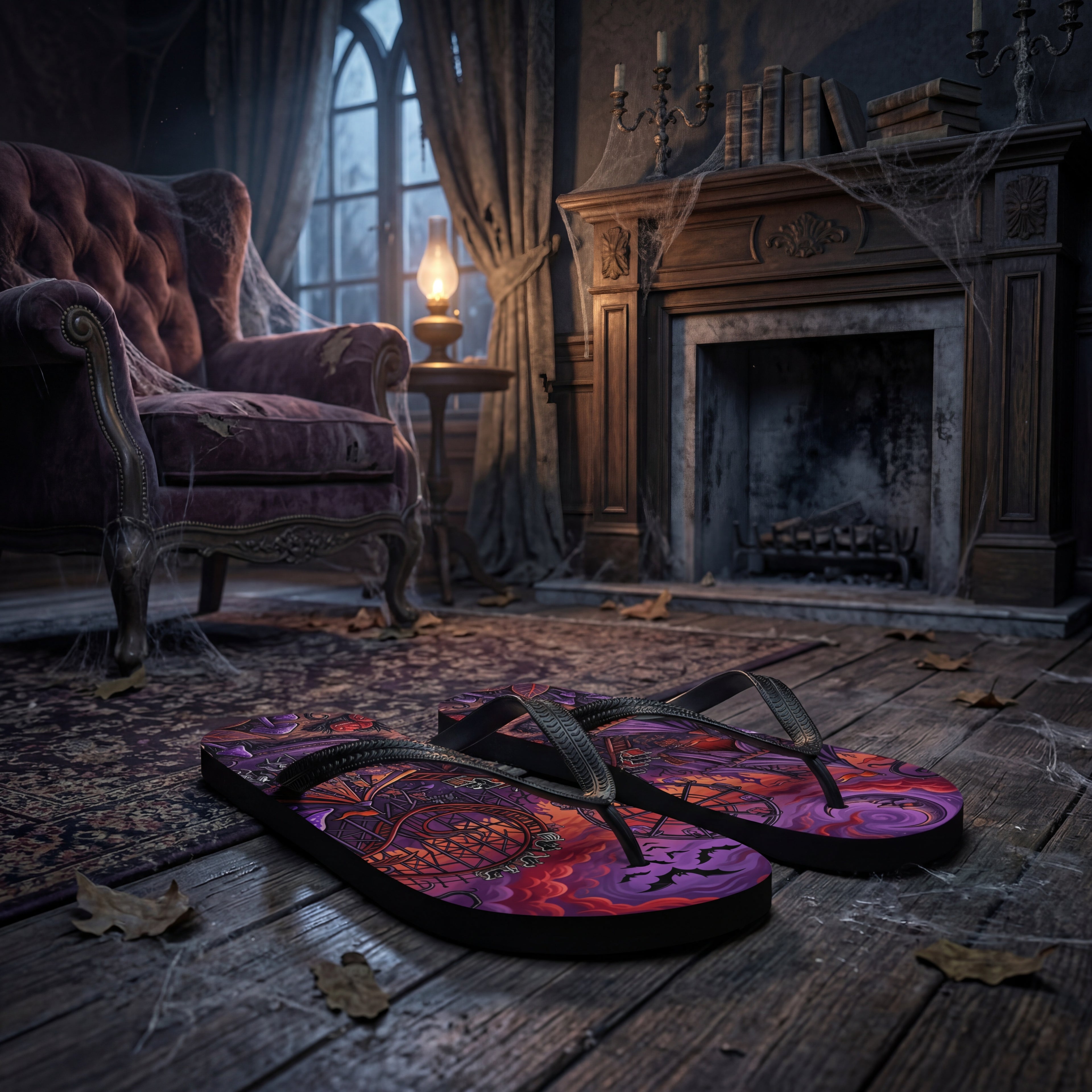 Gruselige Karnevals-Flip-Flops | Halloween Freizeitpark Sandalen