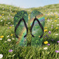 St. Patrick’s Day Sublimation Flip Flops | Shamrock Rainbow Fantasy Sandals