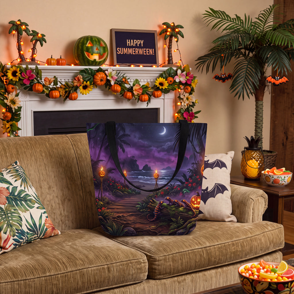 Summerween Tote Bag | Tropical Tiki Torch Jungle