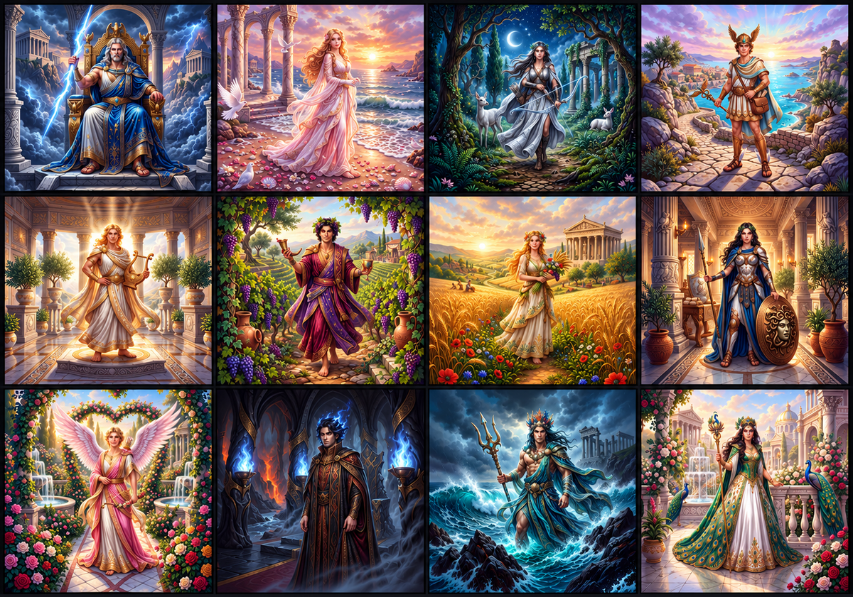 Greek Mythology 2027 Wall Calendar – Greek Gods and Goddesses Fantasy Art, Zeus, Aphrodite, Poseidon & More