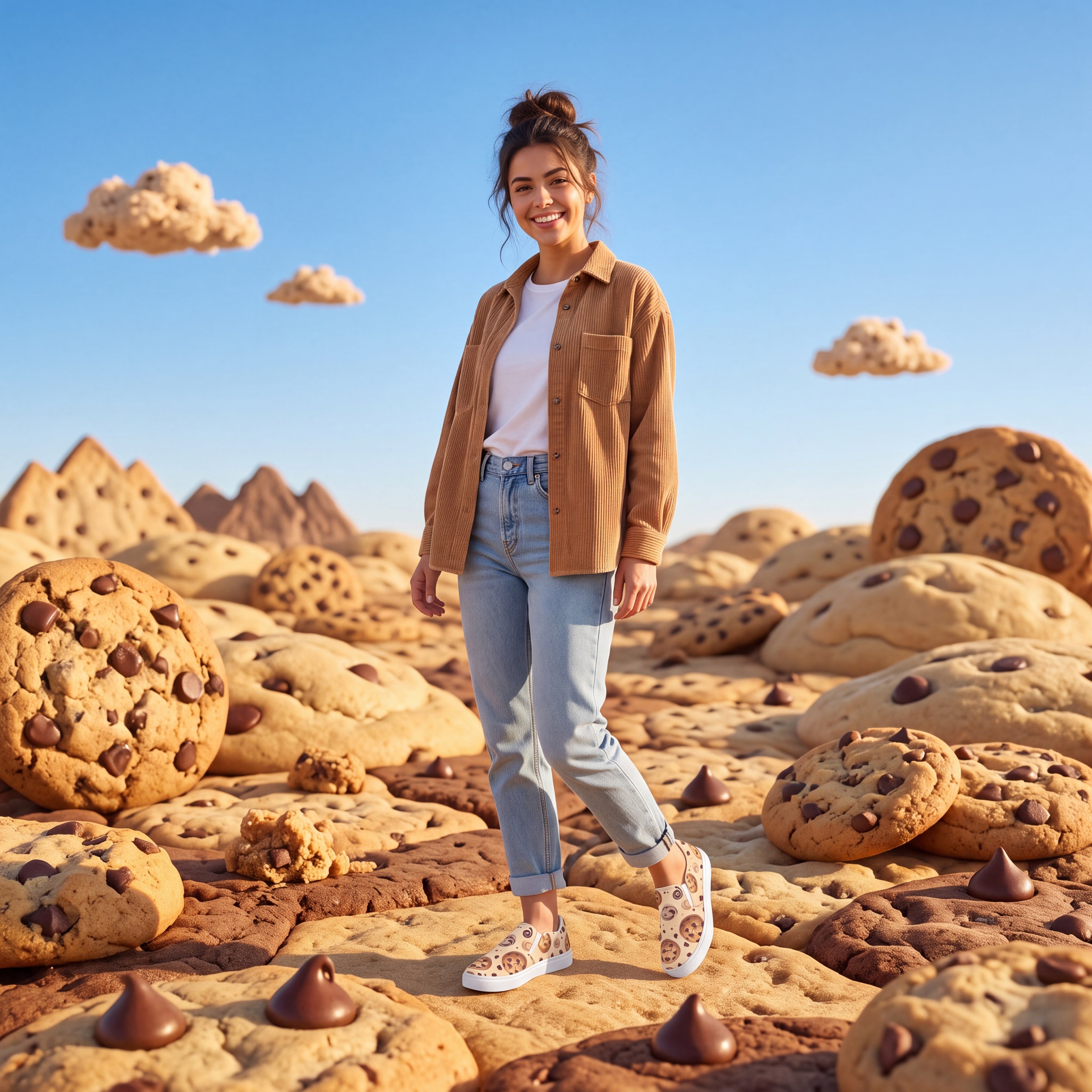Cookie Slip-On Shoes | Dessert Canvas Sneakers for Bakers & Cookie Lovers