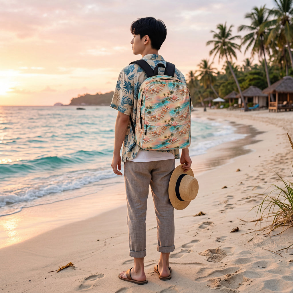 Tropical Beach Backpack | Laptop Bag