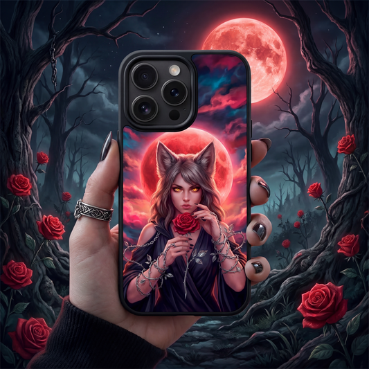 Dark Valentine Werewolf Girl iPhone | Blood Moon Gothic Romance | Matte Tough Case