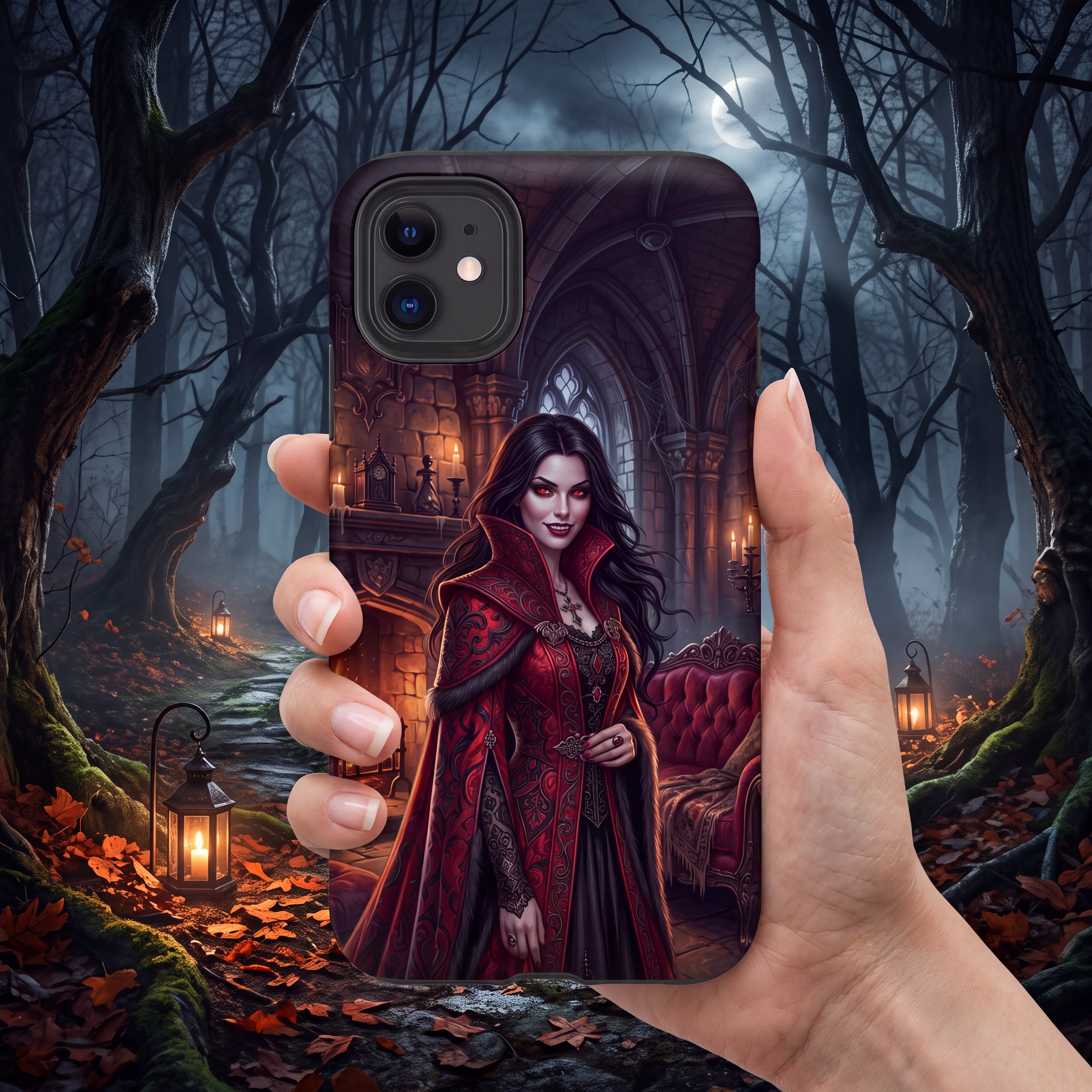 Vampire iPhone Tough Case  | Gothic Dark Fantasy Castle | Spooky Phone Cover