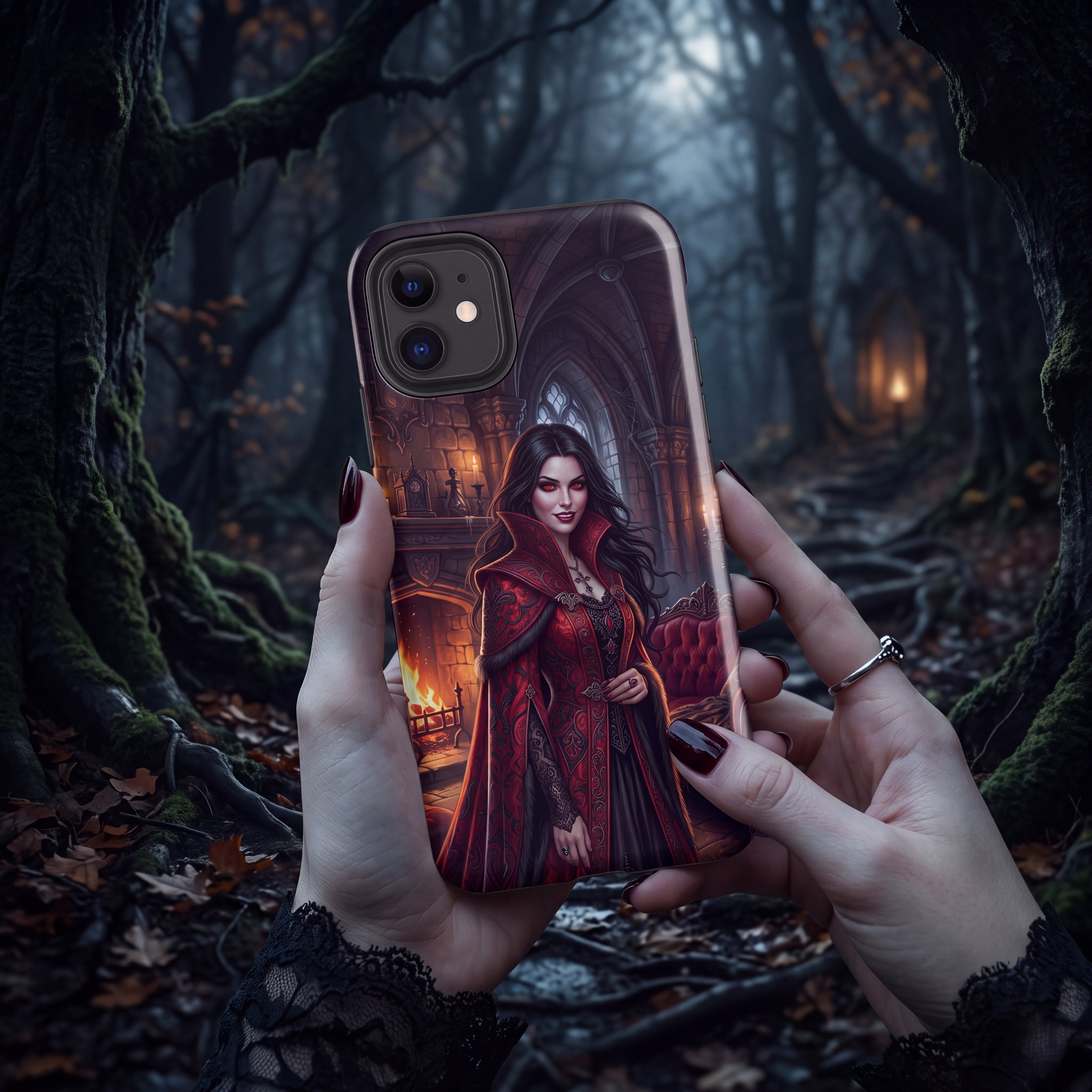 Vampire iPhone Tough Case  | Gothic Dark Fantasy Castle | Spooky Phone Cover