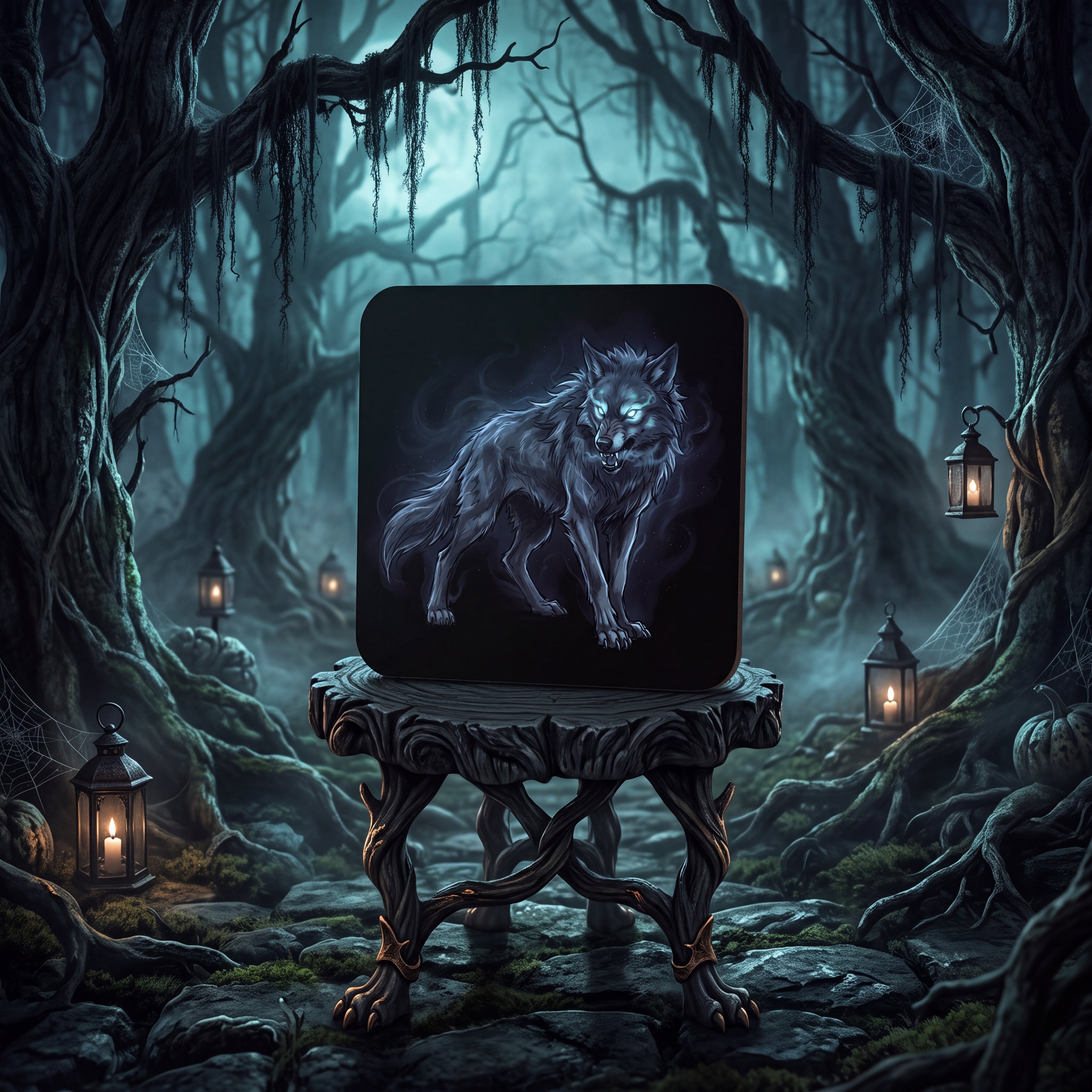 Wolf Coaster – Spooky Halloween Drink Mat