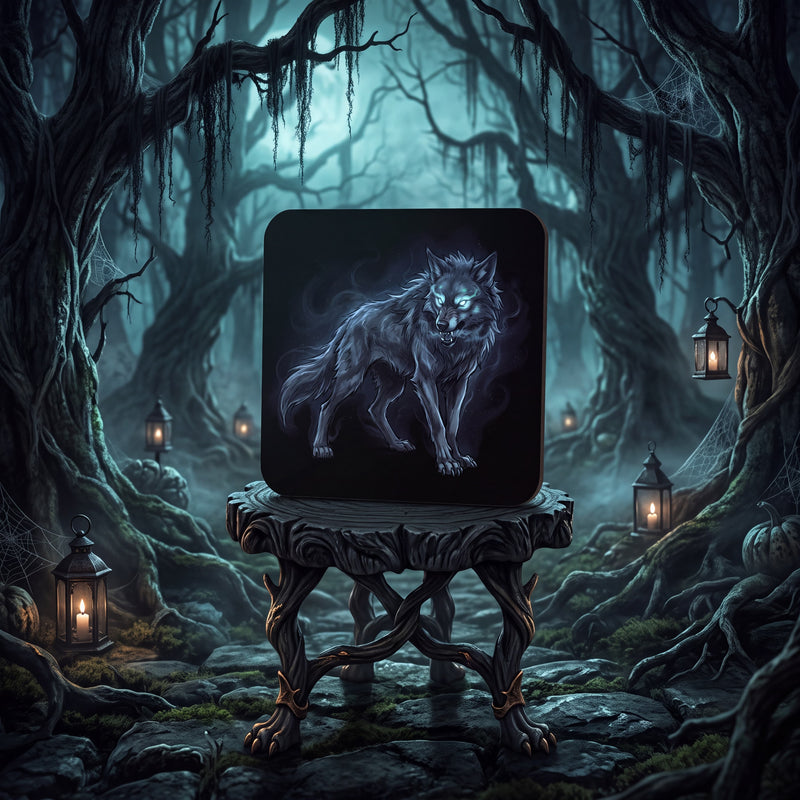 SUBLIMATION Wolf Coaster – Spooky Halloween Drink Mat