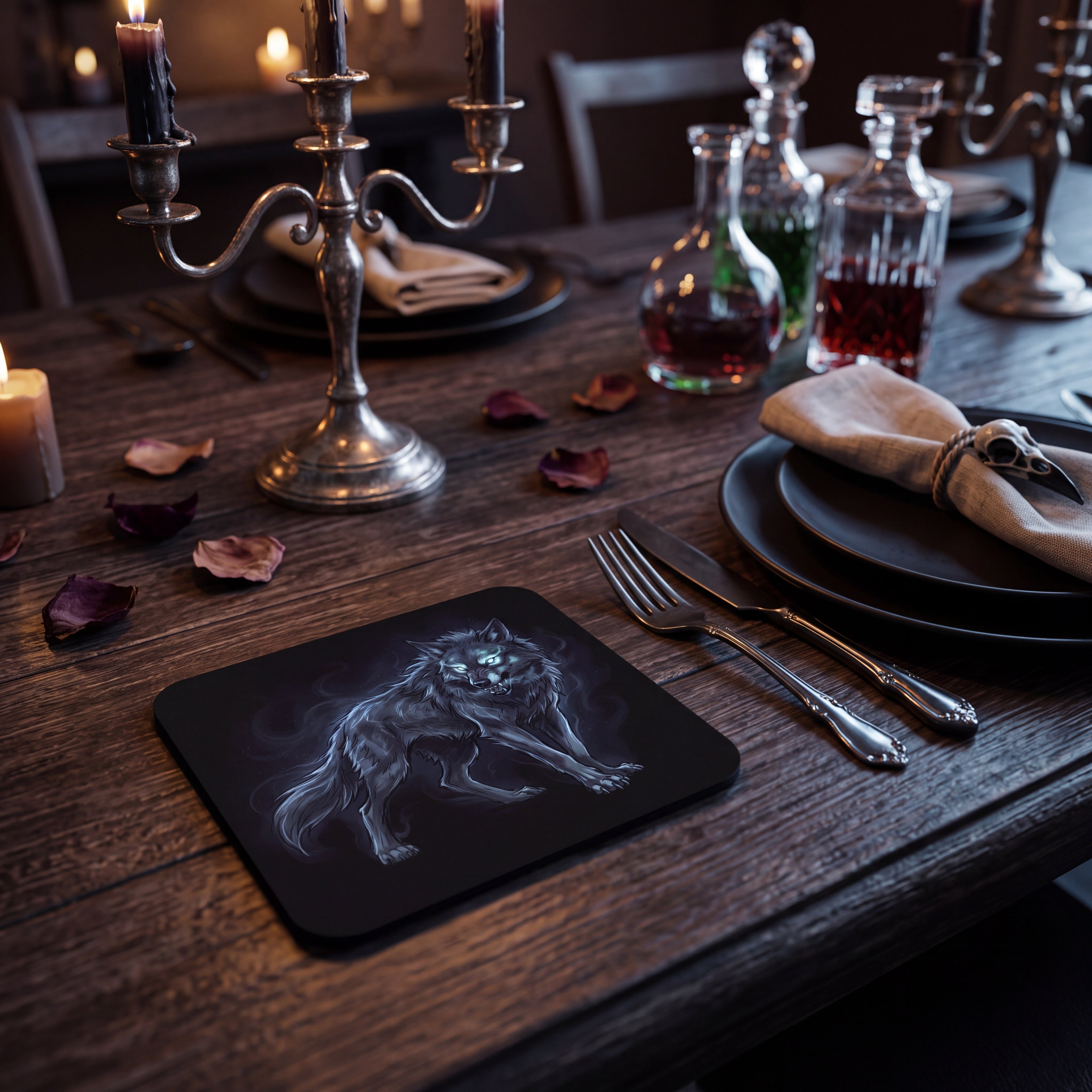 Wolf Coaster – Spooky Halloween Drink Mat