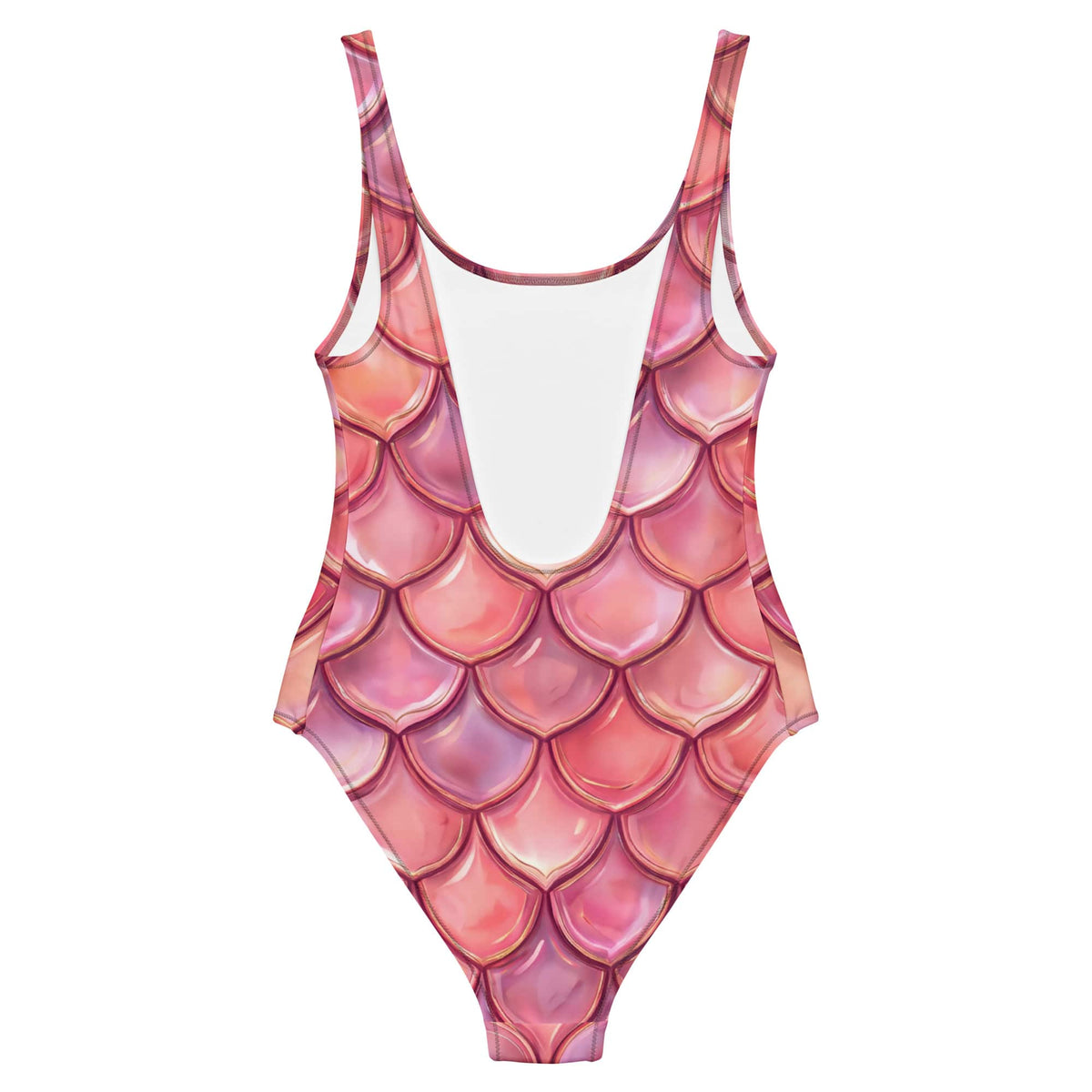 CUT-SEW Pink Mermaid Scale One-Piece Swimsuit – Mermaidcore Fantasy Fish Scale Swimwear