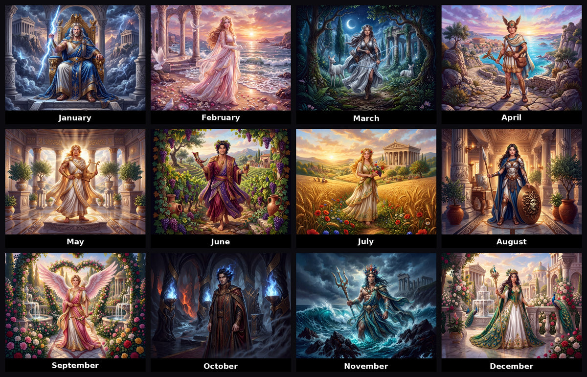 Greek Mythology 2027 Wall Calendar – Greek Gods and Goddesses Fantasy Art, Zeus, Aphrodite, Poseidon & More
