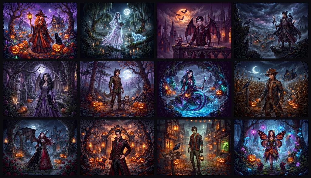 Midnight Monsters Halloween 2027 Wall Calendar – Gothic Fantasy Vampire, Witch, Werewolf & Spooky Monster Art