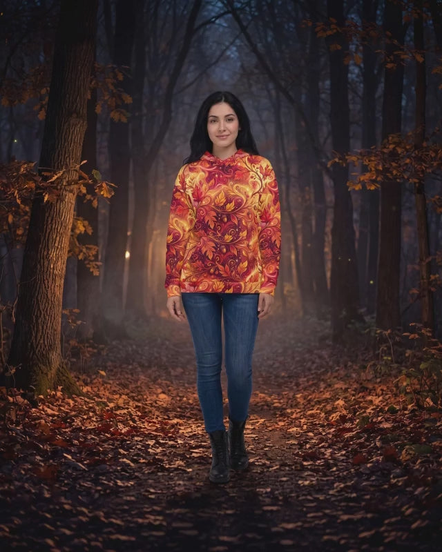 Autumn Leaves Hoodie – Enchanted Fall Foliage Unisex Pullover