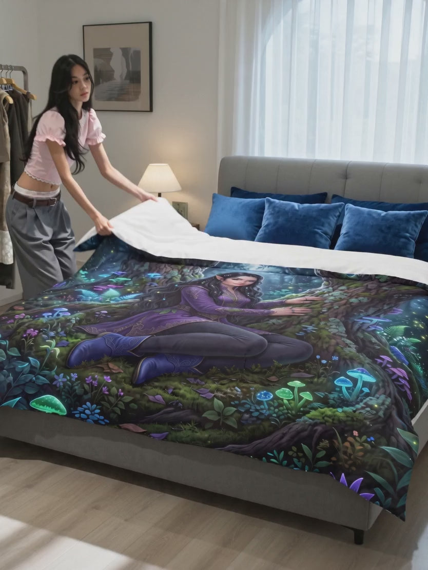 Forest Elf Comforter | Enchanted Woodland Fantasy Bedding Set