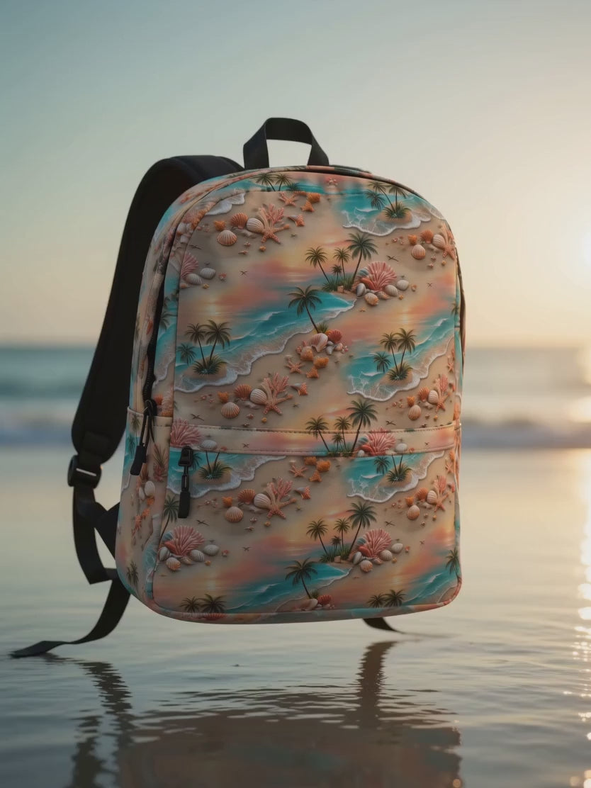 Tropical Beach Backpack | Laptop Bag