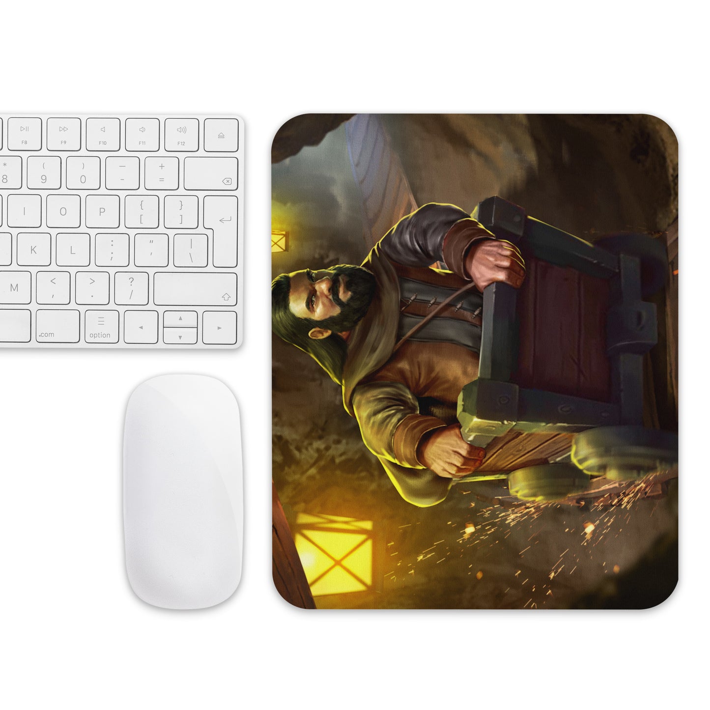 Gaming Mouse Pad - Dwarf Mining Cart