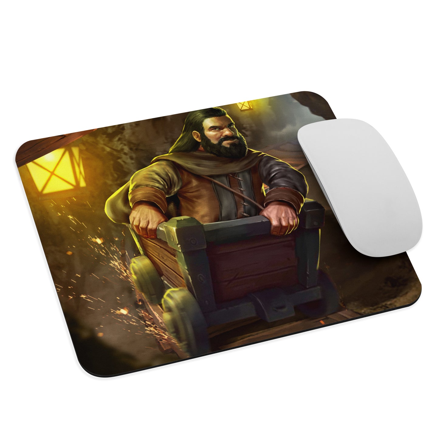 Gaming Mouse Pad - Dwarf Mining Cart